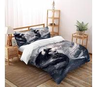 Alas Negras Blancas Funda Nordica Algodon 3 Piezas con Impresión En 3D Elegant MarineOcean con 2 Fundas De Almohada Super King（260x220cm） 100% Microfibra Ropa De Cama