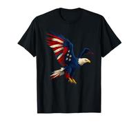 Alas patrióticas de la bandera de Estados Unidos, águila calva, pájaro volador Camiseta