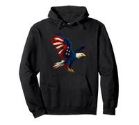 Alas patrióticas de la bandera de Estados Unidos, águila calva, pájaro volador Sudadera con Capucha