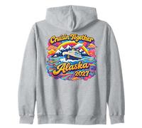 Alaska 2027, diseño Retro de los 70, Hippies cruzando Juntos Sudadera con Capucha