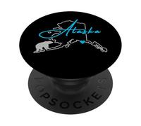 Alaska América con Oso Polar PopSockets PopGrip Adhesivo