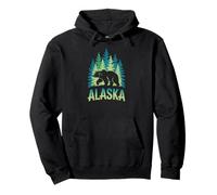 Alaska Bear Graphic - Recuerdo de Viaje por el Bosque Silvestre Sudadera con Capucha