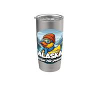 Alaska Cruisin' for Quackers Cute Duck Adventure Vaso térmico de acero inoxidable de doble pared