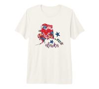 Alaska Floral Plaid Stars Arte Regional Camiseta Premium