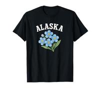 Alaska Forget Me Not Flower Acuarela Diseño Curvo Camiseta