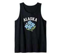Alaska Forget Me Not Flower Acuarela Diseño Curvo Camiseta sin Mangas