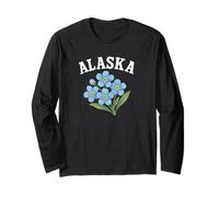 Alaska Forget Me Not Flower Acuarela Diseño Curvo Manga Larga