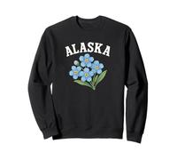 Alaska Forget Me Not Flower Acuarela Diseño Curvo Sudadera
