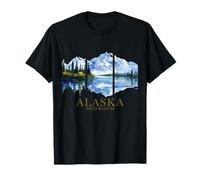 Alaska La Última Frontera Lago Montaña Naturaleza Amante Vintage Camiseta