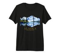 Alaska La Última Frontera Lago Montaña Naturaleza Amante Vintage Camiseta Premium