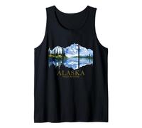 Alaska La Última Frontera Lago Montaña Naturaleza Amante Vintage Camiseta sin Mangas