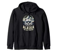 Alaska La Última Frontera Vintage Montañas Oso Naturaleza Amante Sudadera con Capucha