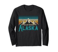 Alaska La Última Frontera Vintage Montañas Regalo Naturaleza Manga Larga