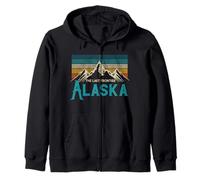 Alaska La Última Frontera Vintage Montañas Regalo Naturaleza Sudadera con Capucha