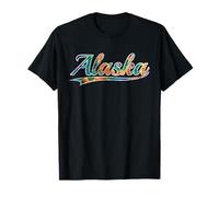 Alaska Last Frontier Northern Wilderness Tie Dye Vintage Camiseta