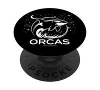 Alaska Retro Ocean Whale Scene Scenic Outdoor PopSockets PopGrip Adhesivo