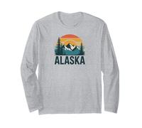 Alaska Retro Sunset Mountain Scene Scenic Outdoor Manga Larga