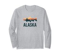 Alaska Retro Sunset Mountain Scene Scenic Outdoor Manga Larga