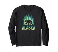 Alaska Retro Sunset Mountain Scene Scenic Outdoor Manga Larga