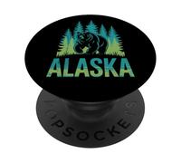 Alaska Retro Sunset Mountain Scene Scenic Outdoor PopSockets PopGrip Adhesivo