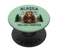 Alaska Retro Sunset Mountain Scene Scenic Outdoor PopSockets PopGrip Adhesivo