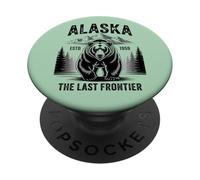Alaska Retro Sunset Mountain Scene Scenic Outdoor PopSockets PopGrip Adhesivo