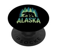 Alaska Retro Sunset Mountain Scene Scenic Outdoor PopSockets PopGrip Adhesivo