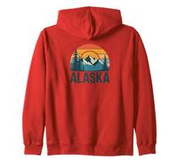 Alaska Retro Sunset Mountain Scene Scenic Outdoor Sudadera con Capucha