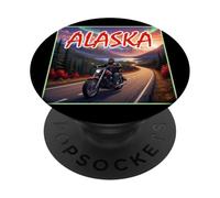Alaska Road Trip Biker PopSockets PopGrip Adhesivo