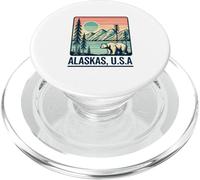 Alaska Souvenir Alaska Vacaciones Vintage Viajes Hombres Mujeres PopSockets PopGrip para MagSafe