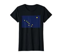 Alaska State Flag State of Alaska Souvenir Estados Unidos USA Camiseta, Mujer, Negro, XXL