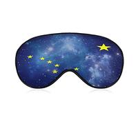 Alaska State Galaxy Flag Sleeping Blindfold Mask Cute Eye Shade Cover con correa ajustable para Mujeres Hombres Night