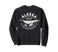 Alaska The Last Frontier Ballena Home Cruise Vintage Hombres Mujeres Sudadera