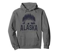 Alaska The Last Frontier Bear - Recuerdo Vintage de Pino Sudadera con Capucha