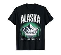 Alaska The Last Frontier Retro Mountain Lake Gráfico Camiseta