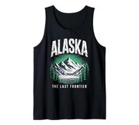 Alaska The Last Frontier Retro Mountain Lake Gráfico Camiseta sin Mangas