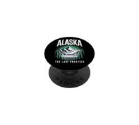 Alaska The Last Frontier Retro Mountain Lake Gráfico PopSockets PopGrip Adhesivo