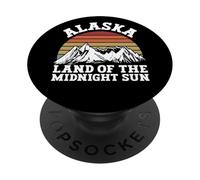 Alaska Tierra del sol de medianoche Alaska PopSockets PopGrip Adhesivo