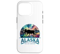 Alaska Tierra del Sol de Medianoche Aurora Borealis Alce Carcasa para iPhone 16 Pro