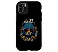 Alaska USA - Oso Divertido con Gafas con diseño de Flores Carcasa para iPhone 11 Pro