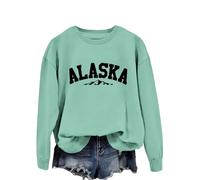 Alaska Women's Soft Crewneck Sweatshirt - Lightweight Cotton Pullover with Graphic Print, Versatile Long Sleeve Top for All Seasons