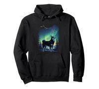 Alaskan Klee Kai bajo Aurora Boreal Sudadera con Capucha