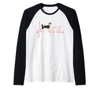 Alaskan Klee Kai Dog My Heartbeat EKG Dogs My Cardio Camiseta Manga Raglan