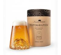 Alaskan MAKER Vidrio largo 450ml - Borosilicato de alta calidad soplado artesanalmente con montañas en relieve | Cóctel, cerveza o suave TOPOGRAPHIC (Canigou)