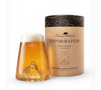 Alaskan MAKER Vidrio largo 450ml - Cristal cristalino soplado artesanalmente con montañas en relieve | Cóctel, cerveza o suave TOPOGRAPHIC (Matterhorn)