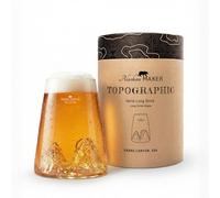 Alaskan MAKER Vidrio largo 450ml - Cristal cristalino soplado artesanalmente con montañas en relieve | Cóctel, cerveza o suave TOPOGRAPHIC (Gran Cañón)