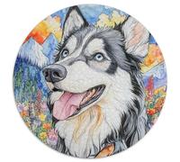 Alaskan Malamute 1000 Pieces Science Fiction Cute Pet Jigsaw Puzzles For Adults Educational Games Stress Relieving Entertainment Exercise The Memory of The Brain for Family Decorations 1000pcs (67.5x6