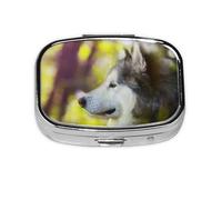 Alaskan Malamute Bokeh Pets - Pastillero con 2 compartimentos, organizador portátil