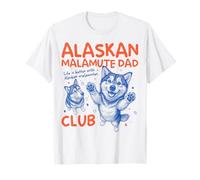 Alaskan Malamute Dad Club Dog Dad Men Día del Padre Camiseta