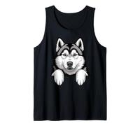 Alaskan Malamute Divertido Peeking Pocket Puppy Dog Lover Camiseta sin Mangas